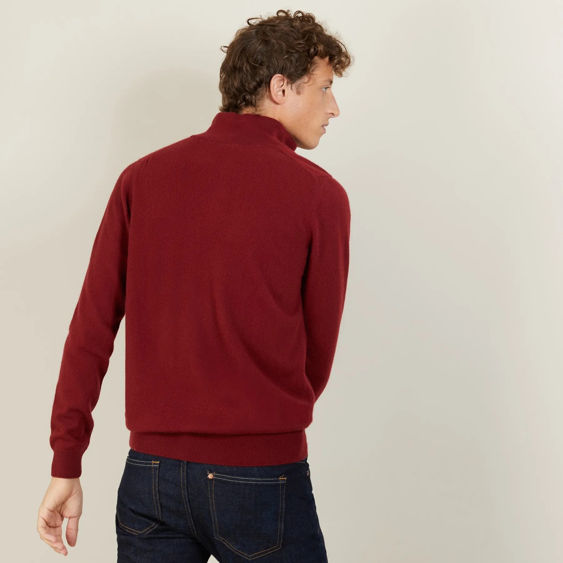 Montagut Pulls-Pull en cachemire col zippé - Emile 51-Bordeaux
