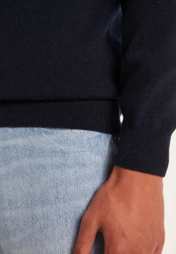 Montagut Pulls-Pull en cachemire col zippé - Emile 05-Bleu marine