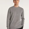 Montagut Pulls-Pull en Cachemire en jeu de maille quadrillé - Alexis 09-Gris moyen