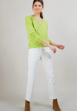 Montagut Pulls-Pull en cachemire lin - Blondie 90-Vert anis