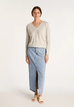 Montagut Pulls-Pull en cachemire lin - Blondie 11-Gris clair