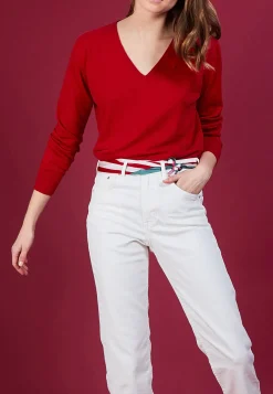 Montagut Pulls-Pull en cachemire lin - Blondie 20-Rouge foncé
