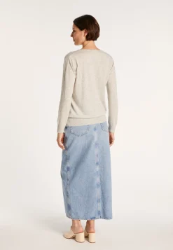 Montagut Pulls-Pull en cachemire lin - Blondie 11-Gris clair