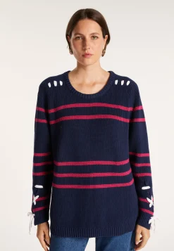 Montagut Pulls-Pull en coton à cordage - Jerôme 05-Bleu marine