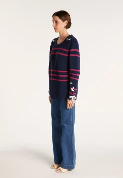 Montagut Pulls-Pull en coton à cordage - Jerôme 05-Bleu marine