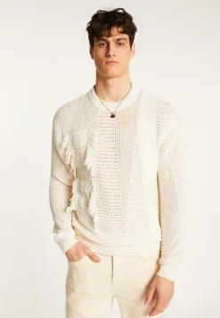 Montagut Pulls-Pull en coton ajouré - Marlow 82-Ecru
