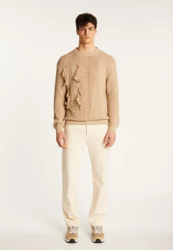 Montagut Pulls-Pull en coton ajouré - Marlow 13-Beige moyen
