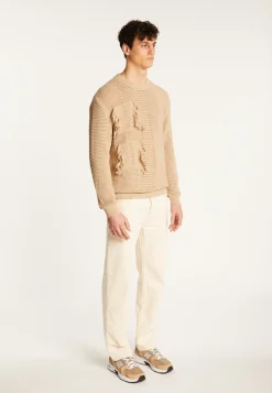 Montagut Pulls-Pull en coton ajouré - Marlow 13-Beige moyen