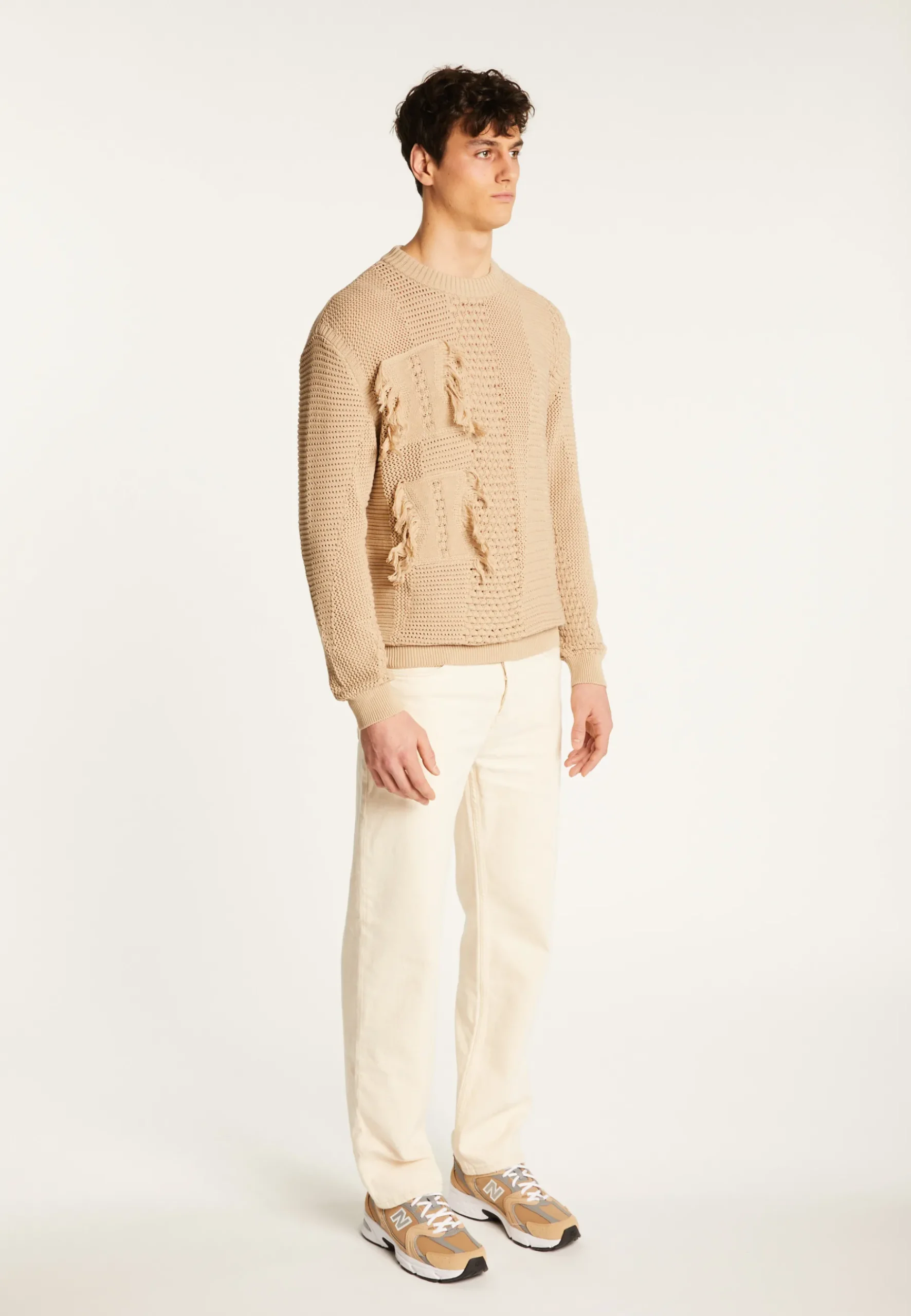Montagut Pulls-Pull en coton ajouré - Marlow 13-Beige moyen