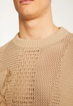 Montagut Pulls-Pull en coton ajouré - Marlow 13-Beige moyen