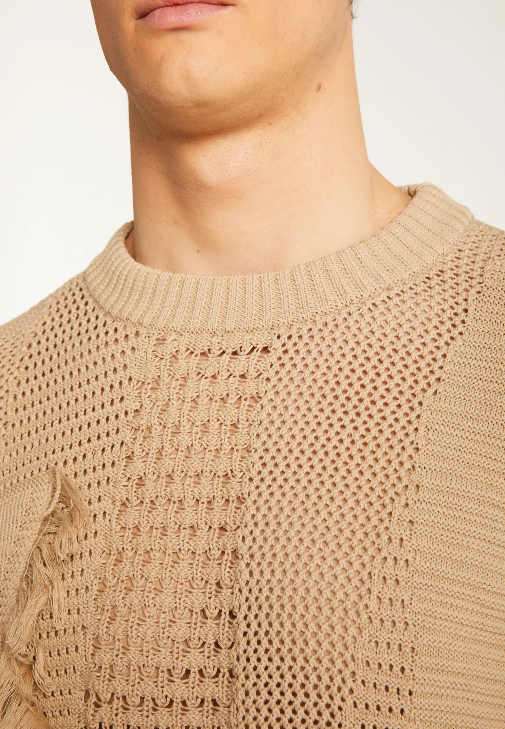Montagut Pulls-Pull en coton ajouré - Marlow 13-Beige moyen