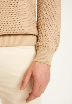 Montagut Pulls-Pull en coton ajouré - Marlow 13-Beige moyen