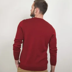 Montagut Pulls-Pull en laine avec boutons - Legende 51-Bordeaux