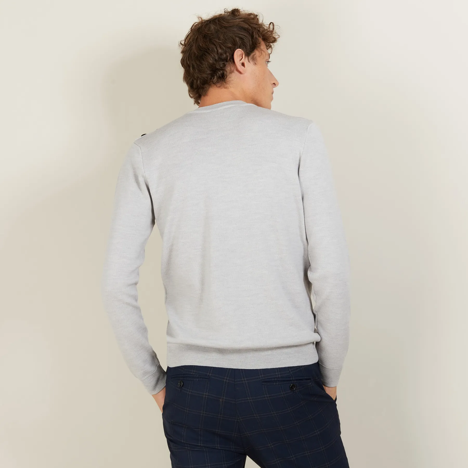 Montagut Pulls-Pull en laine avec boutons - Legende 11-Gris clair
