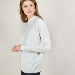 Montagut Pulls-Pull en laine boutons épaule - Gipsy 82-Ecru