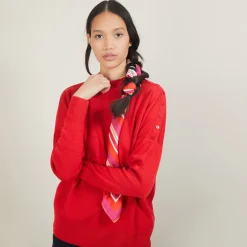 Montagut Pulls-Pull en laine boutons épaule - Gipsy 52-Rouge