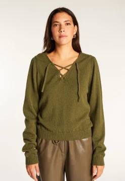 Montagut Pulls-Pull en laine et cachemire - Ramy 83-Kaki