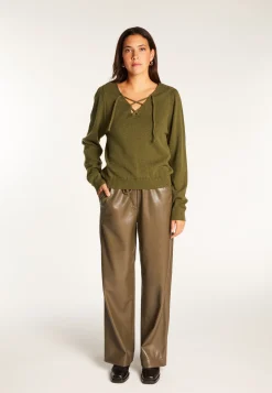 Montagut Pulls-Pull en laine et cachemire - Ramy 83-Kaki