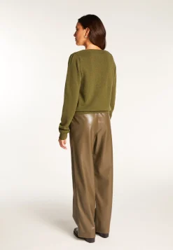 Montagut Pulls-Pull en laine et cachemire - Ramy 83-Kaki