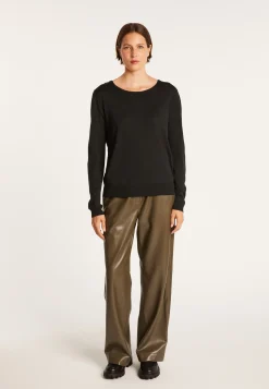 Montagut Pulls-Pull en laine et soie fente dans le dos - Euphrosine 10-Gris foncé