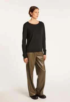 Montagut Pulls-Pull en laine et soie fente dans le dos - Euphrosine 10-Gris foncé