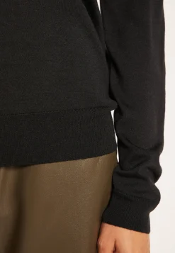 Montagut Pulls-Pull en laine et soie fente dans le dos - Euphrosine 10-Gris foncé