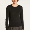 Montagut Pulls-Pull en laine et soie ouverture dos - Embrun 10-Gris foncé