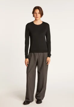 Montagut Pulls-Pull en laine et soie ouverture dos - Embrun 10-Gris foncé