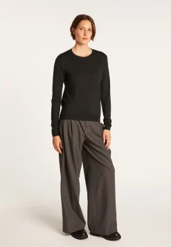 Montagut Pulls-Pull en laine et soie ouverture dos - Embrun 10-Gris foncé