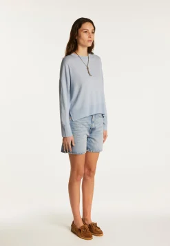 Montagut Pulls-Pull en laine mérinos - Adèle 77-Bleu ciel