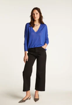 Montagut Pulls-Pull en lin flammé - Beja 48-Bleu roi