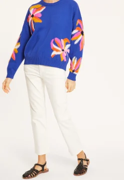 Montagut Pulls-Pull fantaisie en coton - Mariane 03-Bleu foncé