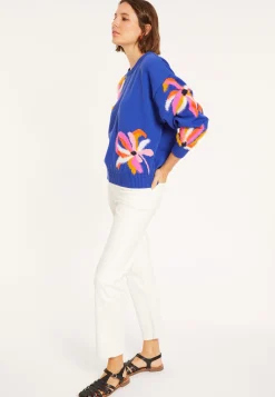 Montagut Pulls-Pull fantaisie en coton - Mariane 03-Bleu foncé