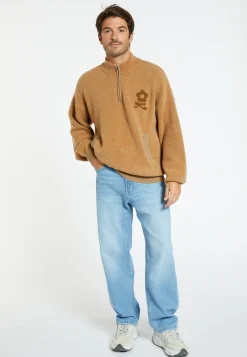 Montagut Pulls-Pull laine col zippé - Sullivan 88-Camel