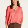 Montagut Les Incontournables | Les Incontournables-Pull laine manches chauves-souris - Boxe 25-Rose moyen