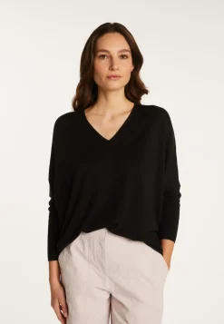 Montagut Les Incontournables-Pull laine manches chauves-souris - Boxe 01-Noir