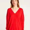 Montagut Les Incontournables-Pull laine manches chauve-souris - Boxe 52-Rouge