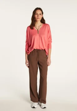 Montagut Les Incontournables | Les Incontournables-Pull laine manches chauves-souris - Boxe 25-Rose moyen