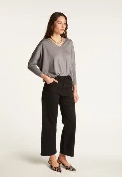 Montagut Les Incontournables | Pulls-Pull laine manches chauves-souris - Boxe 09-Gris moyen