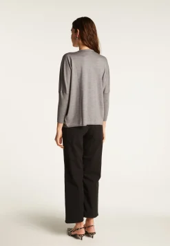 Montagut Les Incontournables | Pulls-Pull laine manches chauves-souris - Boxe 09-Gris moyen