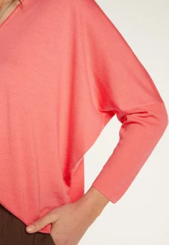 Montagut Les Incontournables | Les Incontournables-Pull laine manches chauves-souris - Boxe 25-Rose moyen
