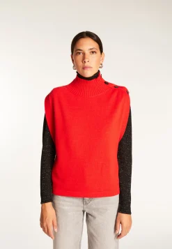 Montagut Les Incontournables-Pull laine sans manches - Vero 52-Rouge