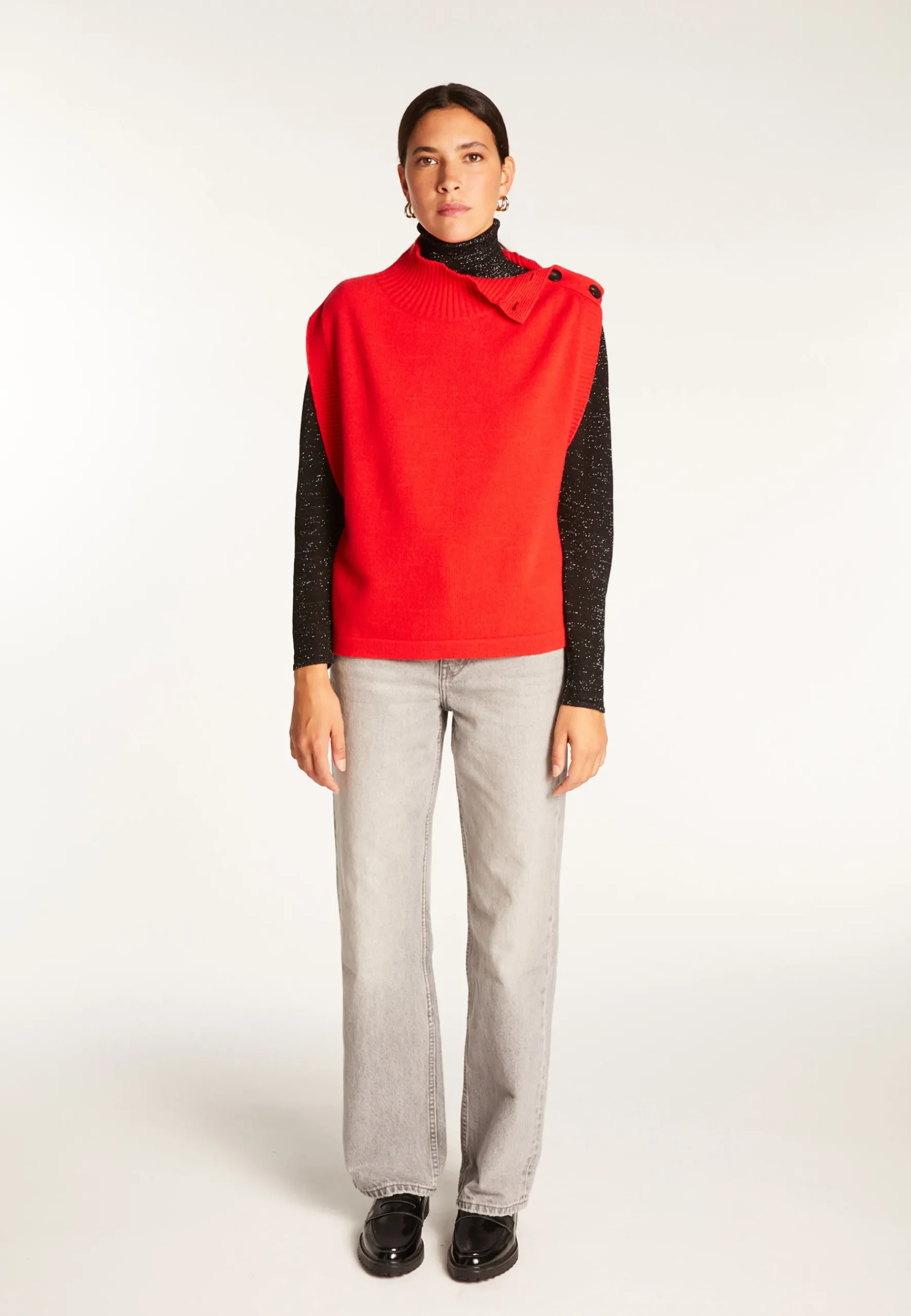 Montagut Les Incontournables-Pull laine sans manches - Vero 52-Rouge