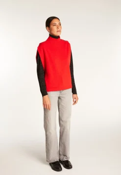 Montagut Les Incontournables-Pull laine sans manches - Vero 52-Rouge