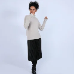 Montagut Pulls-Pull manches extra longues en laine mérinos - Solane 13-Beige moyen