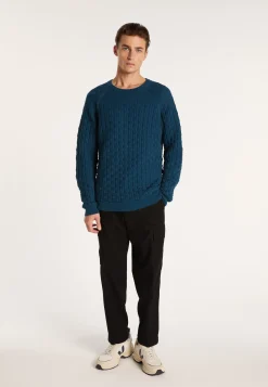 Montagut Pulls-Pull manches raglan en coton - Pepino 06-Bleu moyen