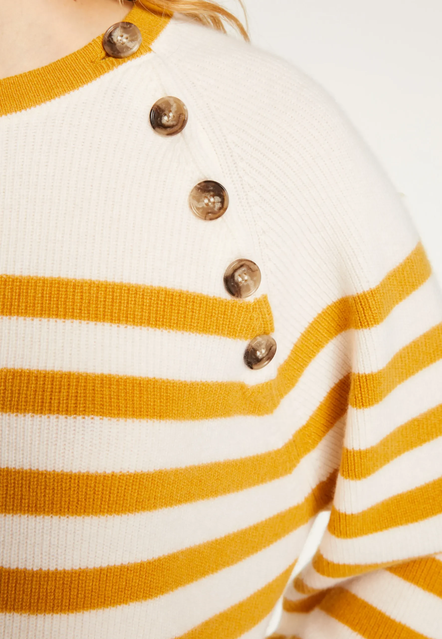 Montagut Pulls-Pull marinière en cachemire à manches ample - Gaelle 15-Orange