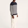 Montagut Pulls-Pull marinière en coton - Iris 05-Bleu marine