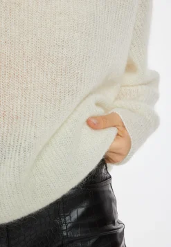 Montagut Pulls-Pull mohair encolure bardot - Caelie 82-Ecru