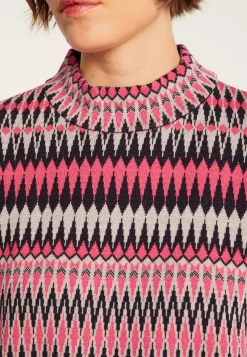 Montagut Pulls-Pull motifs aztèques en laine - Fidji 05-Bleu marine